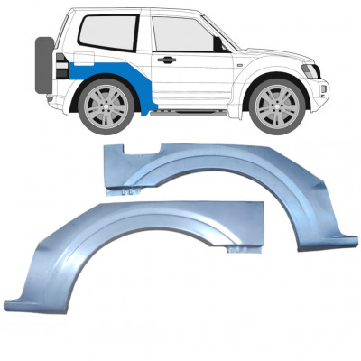 Lem zadního blatníku na Mitsubishi Pajero 1999-2006 / Levá+Pravá / Sada 9411