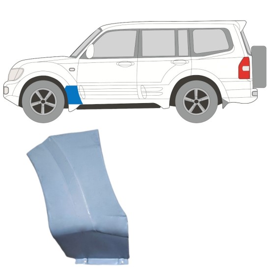 Opravný plech předního blatníku na Mitsubishi Pajero 1999-2006 / Levá 16902