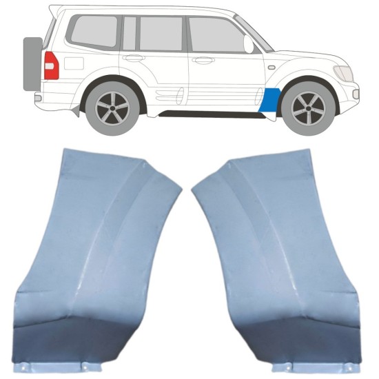 Opravný plech předního blatníku na Mitsubishi Pajero 1999-2006 / Levá+Pravá / Sada 16903