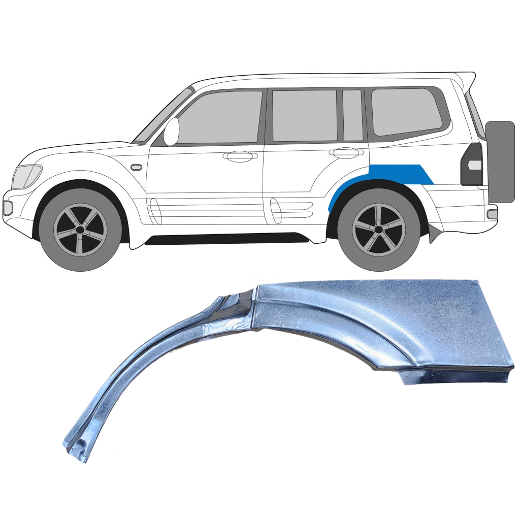 Lem Zadního Blatníku Na Mitsubishi Pajero 1999-2006 / Levá 7208