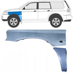 Opravný plech předního blatníku na Mitsubishi Pajero Sport 1996-2008 / Levá / Sada 8543