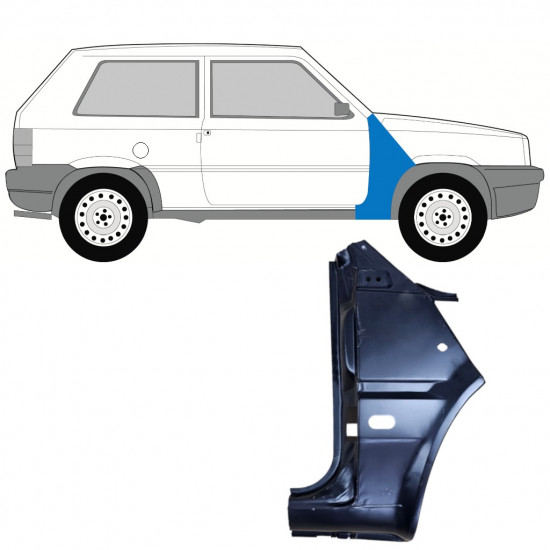 Opravný plech předního blatníku na Fiat Panda 1980-2002 / Pravá 11811