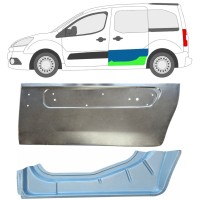 Opravný plech posuvných dveří vnitřní + vnější na Citroen Berlingo 2008-2018 / Levá 17087