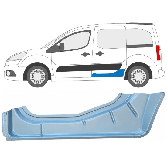 Opravný plech posuvných dveří vnitřní na Citroen Berlingo 2008-2018 / Levá 17071