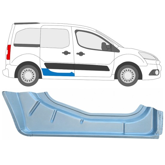 Opravný plech posuvných dveří vnitřní na Citroen Berlingo 2008-2018 / Pravá 17070