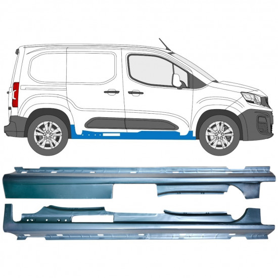 Kompletní práh na Peugeot Partner 2018-2023 / Levá / Pravá / Levá+Pravá / Sada 12881