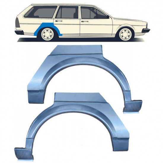 Lem zadního blatníku na VW Passat B2 1980-1988 / Levá+Pravá / Sada 9605