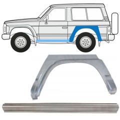 Opravný plech prahu + zadního blatníku na Nissan Patrol Y60 GY60 1990-1997 / Levá / Sada 11541