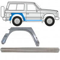 Opravný plech prahu + zadního blatníku na Nissan Patrol 1990-1997 / Pravá / Sada 11540