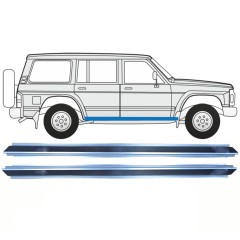 Opravný plech prahu na Nissan Patrol Y60 GY60 1990-1997 / Levá = Pravá (symetrická) / Sada 10312