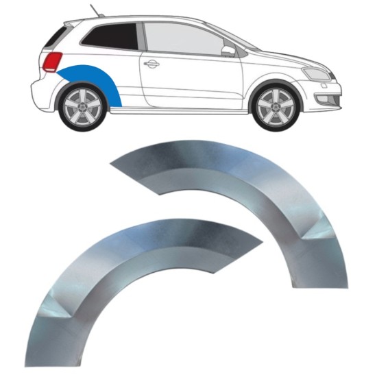 Lem zadního blatníku na Volkswagen Polo 2009-2017 / Levá+Pravá / Sada 16360