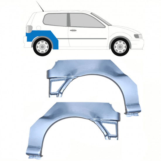 Lem zadního blatníku na VW Polo 1994-1999 / Levá+Pravá / Sada 10193