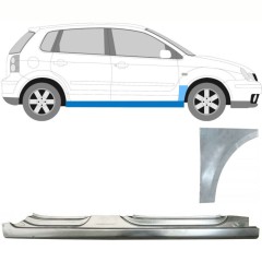 Kompletní práh + opravný plech předního blatníku na Volkswagen Polo 2001-2009 / Pravá / Sada 8729