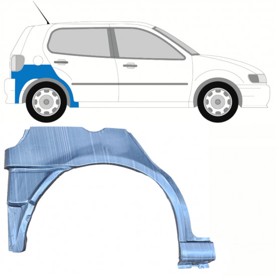 Opravný plech zadního blatníku spodní část na VW Polo 1994-1999 / Pravá 10194