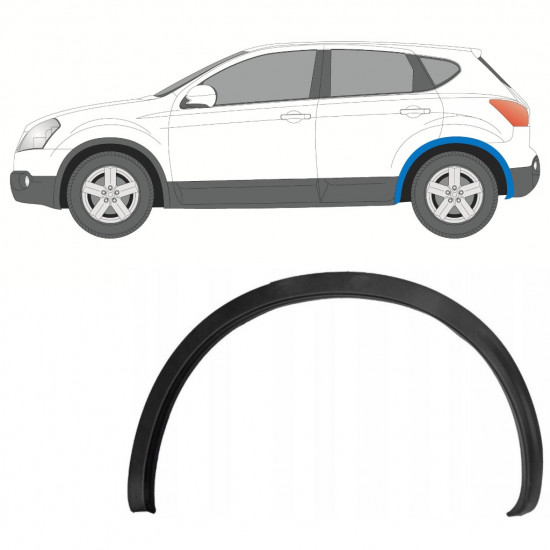 NISSAN QASHQAI 2007-2013 OPRAVA ZADNÍHO BLATNÍKU LIŠTA / LEVÝ