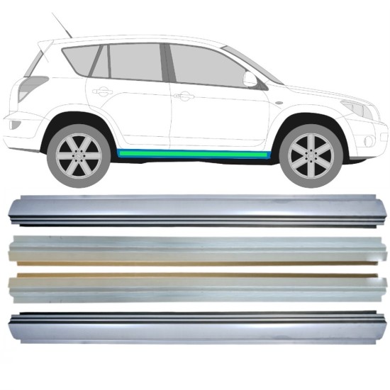 Opravný plech prahu vnitřní + vnější na Toyota Rav4 2006-2013 / Levá+Pravá / Sada 14910 Opravný plech prahu vnitřní + vnější na Toyota Rav4 2006-2013 / Levá+Pravá / Sada 14910