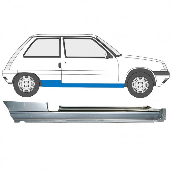 Opravný plech prahu na Renault 5 1984-1996 / Pravá 7383