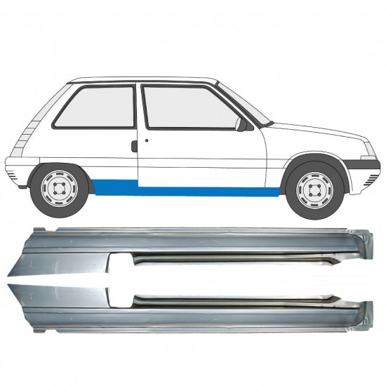 Opravný plech prahu na Renault 5 1984-1996 / Levá+Pravá / Sada 9706