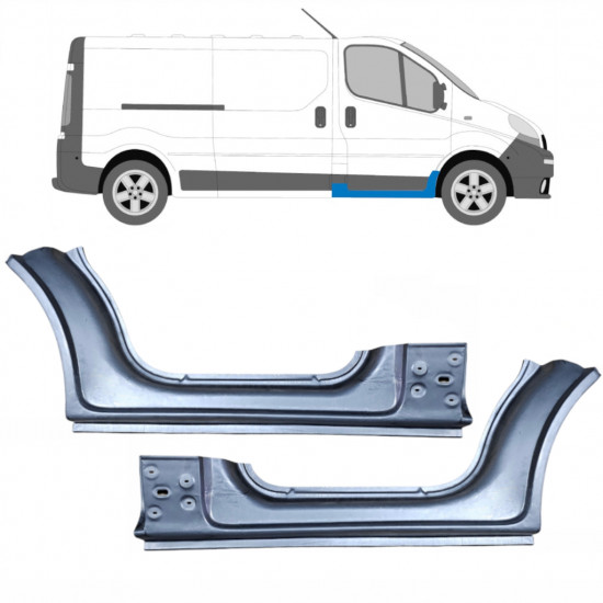 Opravný plech prahu na Renault Trafic 2001-2014 / Levá+Pravá / Sada 10085