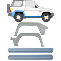 Opravný plech prahu + zadního blatníku na Daihatsu Fourtrak Rocky 1985-1993 / Levá+Pravá / Sada 9508