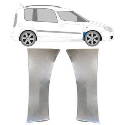 Opravný plech předního blatníku na Skoda Roomster Praktik 2006-2015 / Levá+Pravá / Sada 14695