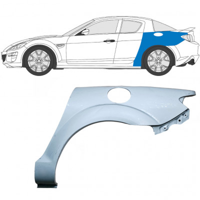 Lem zadního blatníku na Mazda RX8 2003-2012 / Levá 6702