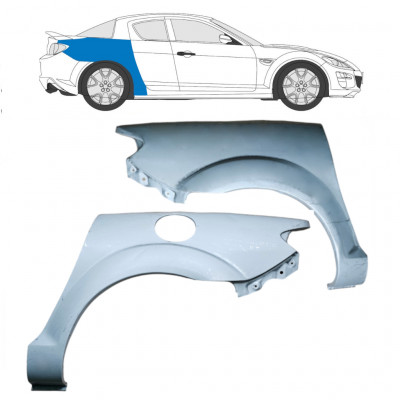 Lem zadního blatníku na Mazda RX8 2003-2012 / Levá+Pravá / Sada 9283