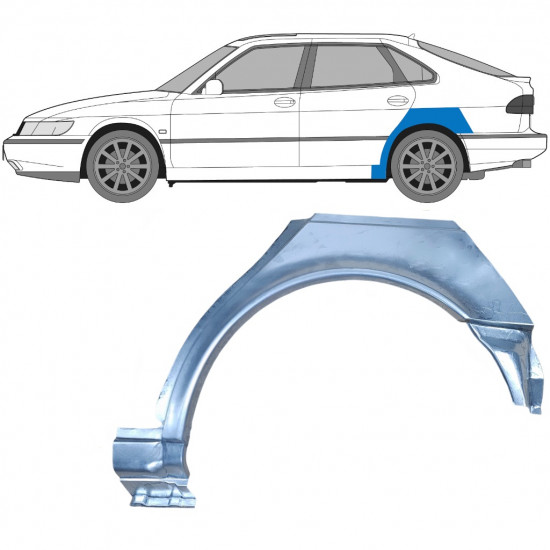 Lem zadního blatníku na Saab 900 1994-1998 / Levá 6984