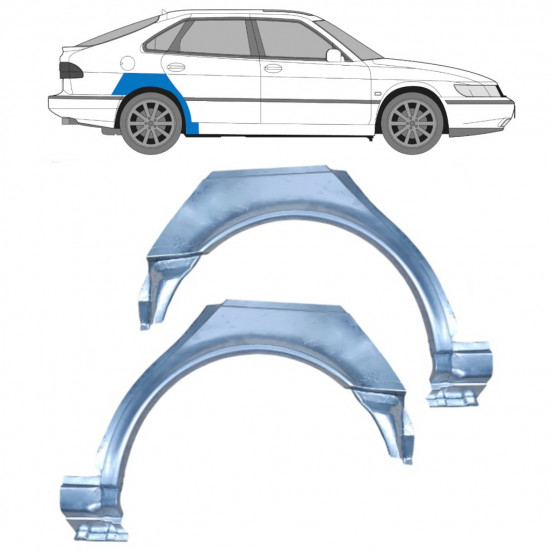 Lem zadního blatníku na Saab 900 1994-1998 / Levá+Pravá / Sada 10586