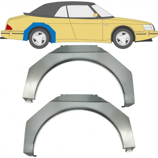 Lem zadního blatníku na Saab 900 1978-1995 / Levá+Pravá / Sada 10651