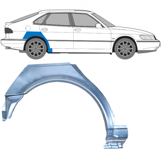 Lem zadního blatníku na Saab 900 1994-1998 / Pravá 6983