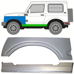 Kompletní práh + opravný plech předního blatníku na Suzuki Samurai 1981- / Levá / Sada 10035
