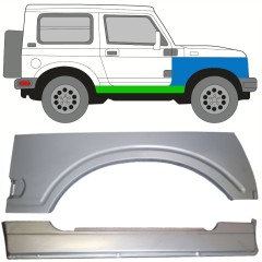 Kompletní práh + opravný plech předního blatníku na Suzuki Samurai 1981- / Pravá / Sada 10034