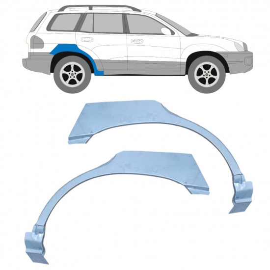 Lem zadního blatníku na Hyundai Santa Fe 2001-2006 / Levá+Pravá / Sada 10477