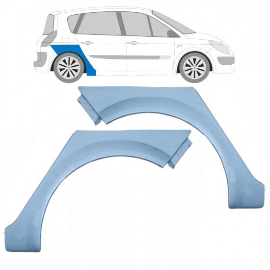 Lem zadního blatníku na Renault Scenic 2003-2009 / Levá+Pravá / Sada 10229