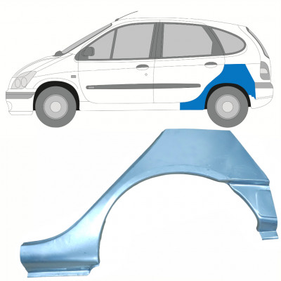 Opravný plech zadního blatníku s prahem na Renault Scenic 1995-2003 / Levá 8406