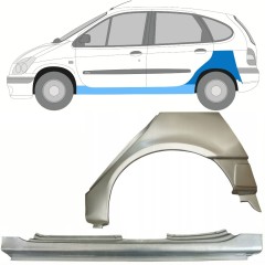 Opravný plech prahu + zadního blatníku na Renault Megane I Scenic 1995-2003 / Levá / Sada 10100