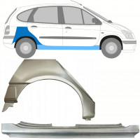 Opravný plech prahu + zadního blatníku na Renault Scenic 1995-2003 / Pravá / Sada 10099