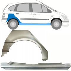 Opravný plech prahu + zadního blatníku na Renault Megane I Scenic 1995-2003 / Pravá / Sada 10099