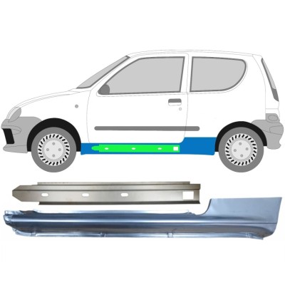 Opravný plech prahu + opravný plech vnitřního prahu na Fiat Seicento 1998-2010 / Levá / Sada 14721