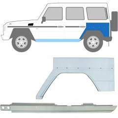 Opravný plech prahu + zadního blatníku na Mercedes G-Class W460 W461 W463 1979-2017 / Levá / Sada 10006