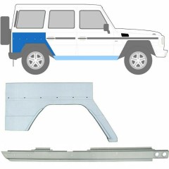 Opravný plech prahu + zadního blatníku na Mercedes G-Class W460 W461 W463 1979- / Pravá / Sada 10005
