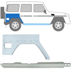 Opravný plech prahu + zadního blatníku na Mercedes G-Class W460 W461 W463 1979- / Pravá / Sada 10009
