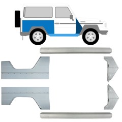 Opravný plech prahu + předního blatníku + zadního blatníku na Mercedes G-Class W460 W461 W463 1979-2017 / Levá+Pravá / Sada 9709