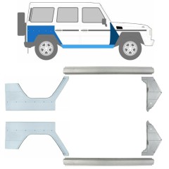 Opravný plech prahu + předního blatníku + zadního blatníku na Mercedes G-Class W460 W461 W463 1979-2017 / Levá+Pravá / Sada 9710