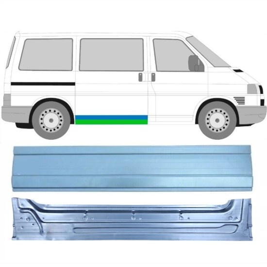 Opravný plech posuvných dveří vnitřní + vnější na Volkswagen Transporter T4 1990-2003 / Pravá / Sada 16152