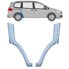 Opravný plech zadního blatníku přední část na Volkswagen Sharan 2010-2022 / Levá+Pravá / Sada 14602