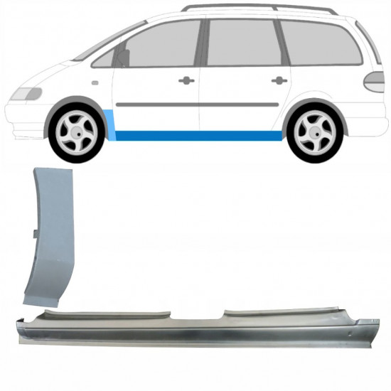 VOLKSWAGEN SHARAN 1995-2010 CELÝ OPRAVA PRAHU + OPRAVA PŘEDNÍHO BLATNÍKU / NASTAVIT / LEVÝ