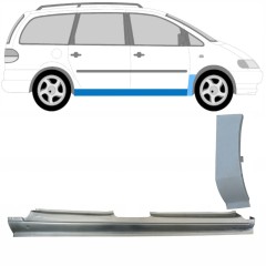 Kompletní práh + opravný plech předního blatníku na Seat Alhambra 1995-2010 / Pravá / Sada 13248