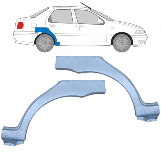 Lem zadního blatníku na Fiat Siena 1997-2001 / Levá+Pravá / Sada 9939